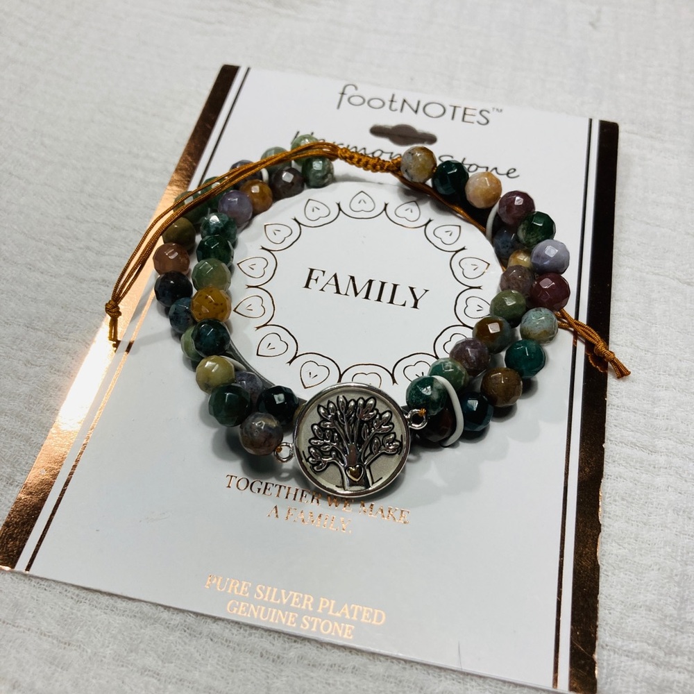 Footnotes Family Bracelet Pure Silver Plated Harmony Stone
